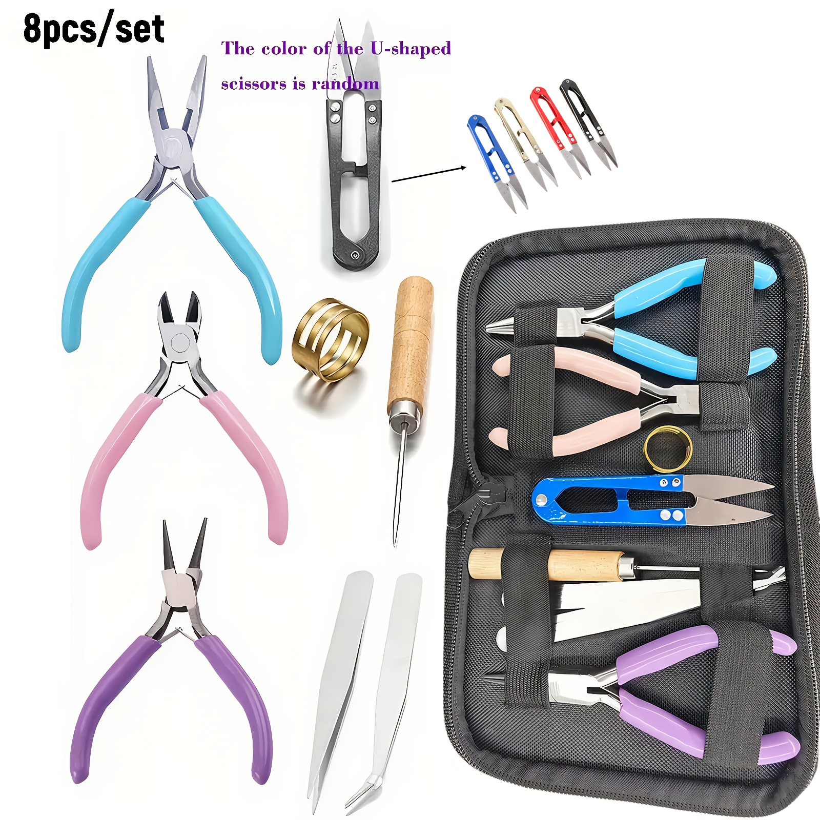Jewelry Making Needle Nose Pliers - 8 pieces/set jewelry making pliers set