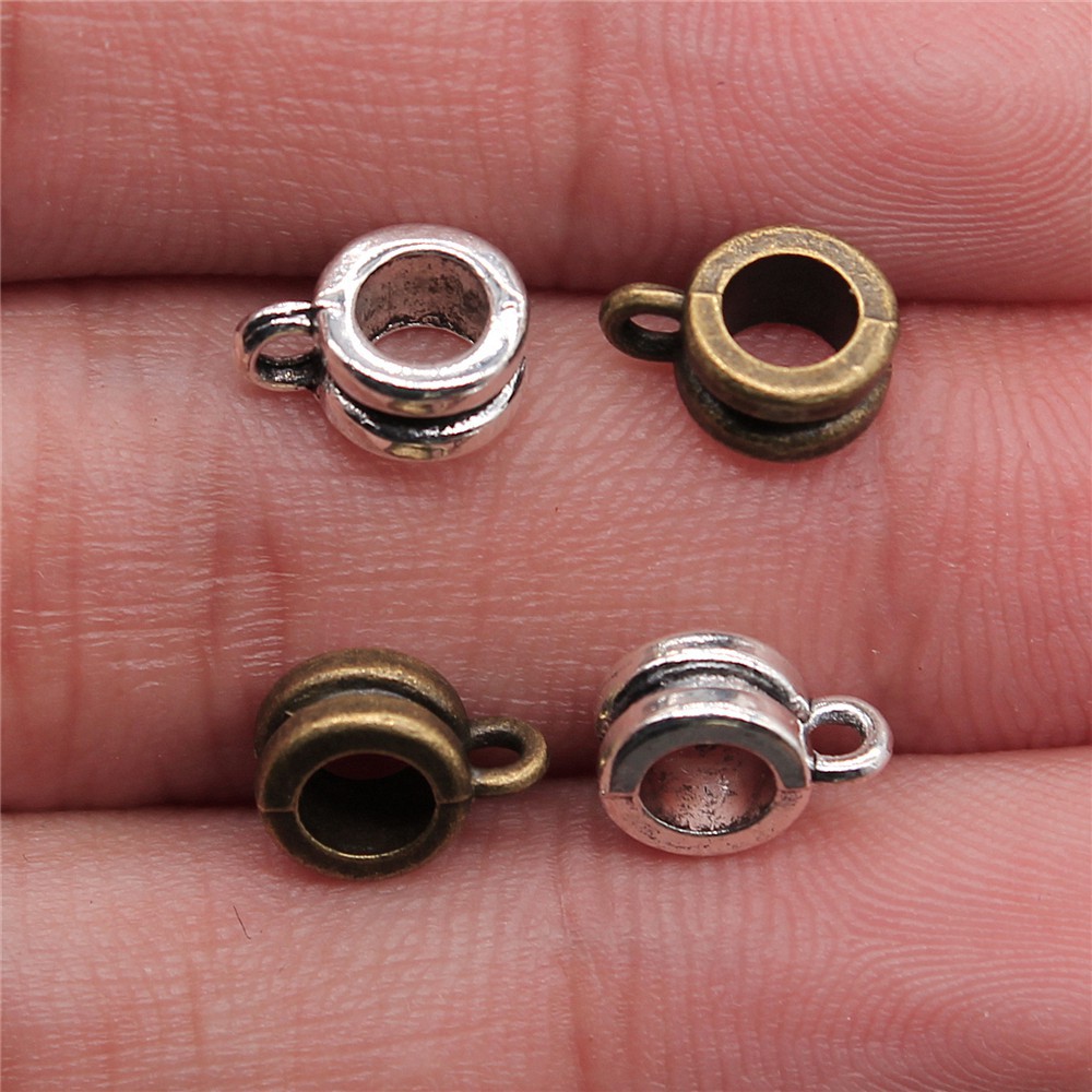 Jewelry Making Supplies - Double Hollow Heart Large Hole Bead
