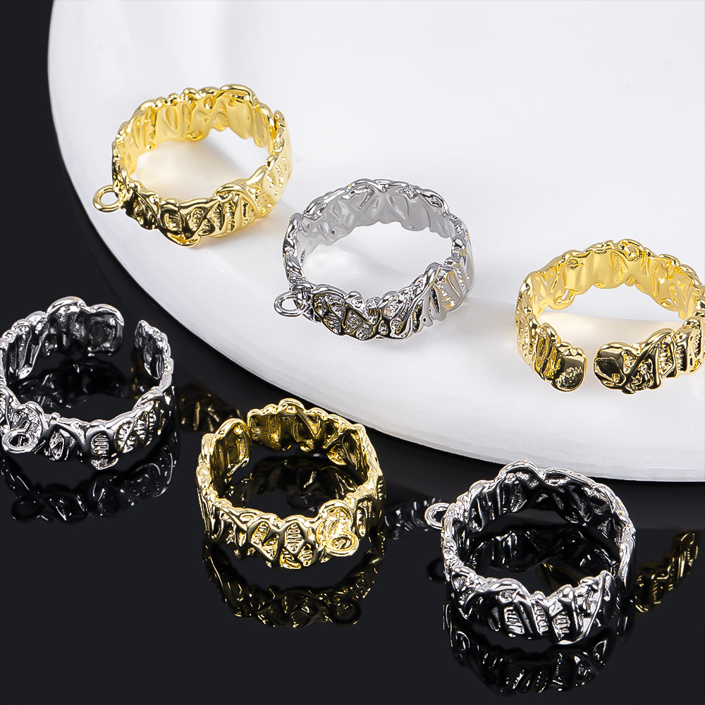 Jewelry Making Ring Tool - 2Pcs Gold Plated Irregular Open Split