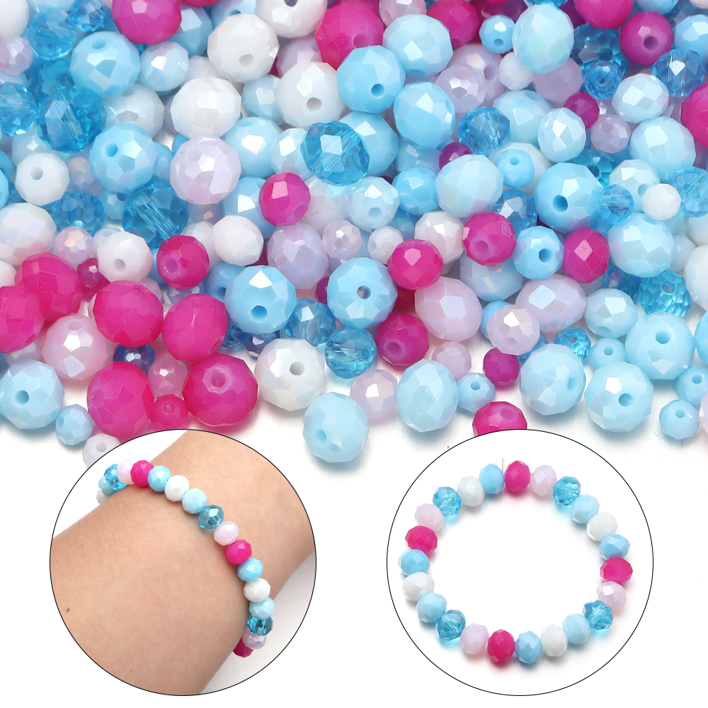 100-200pcs/lot 4/6/8mm Pink Bl - Crystal Bead Mix avis et prix
