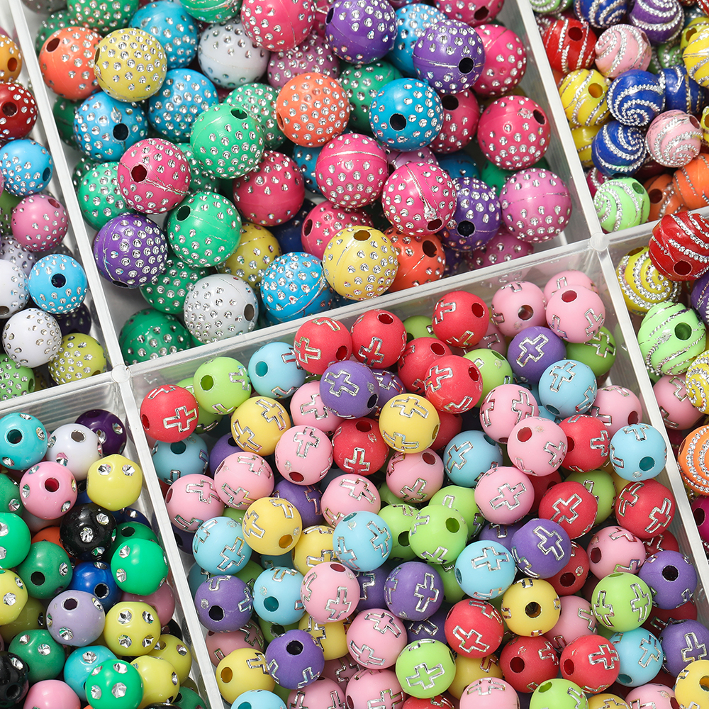 50/100Pcs 8/10mm Round mixed C - Crystal Bead Mix avis et prix