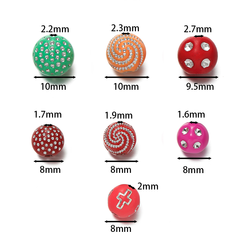 50/100Pcs 8/10mm Round mixed C - Crystal Bead Mix avis et prix
