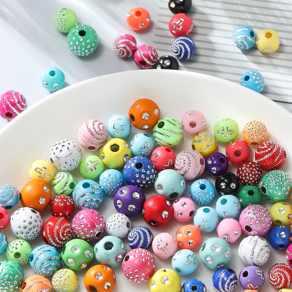 50/100Pcs 8/10mm Round mixed C - Crystal Bead Mix avis et prix