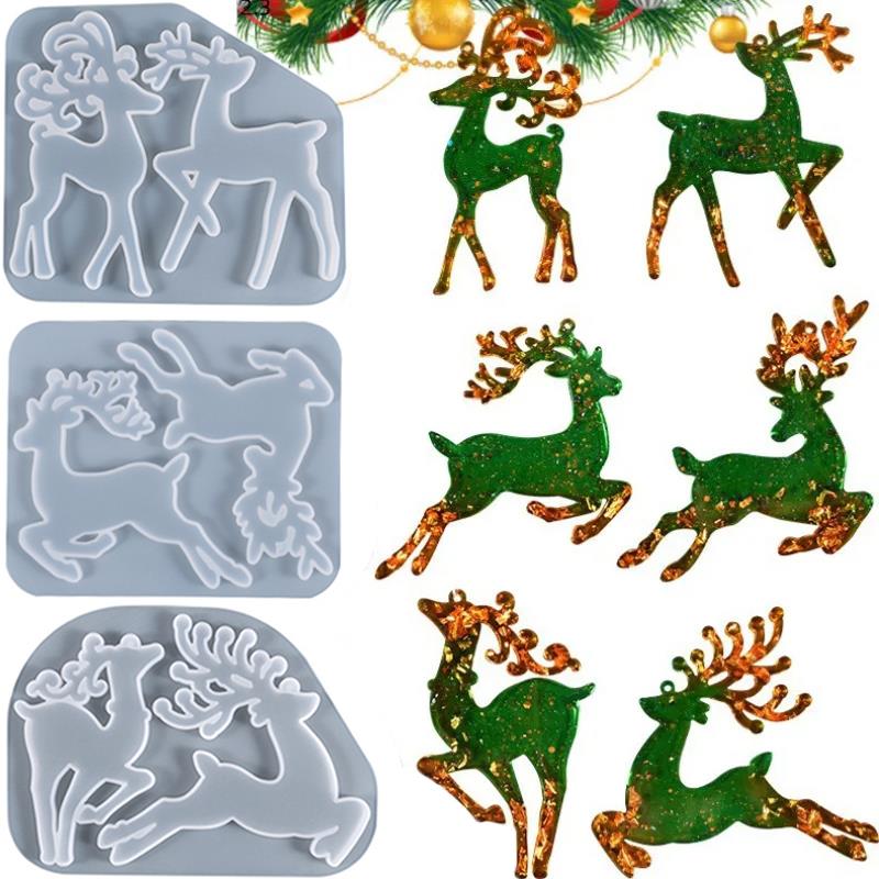 Christmas Elk Epoxy Resin Mold - Jewelry Making Techniques avis et prix