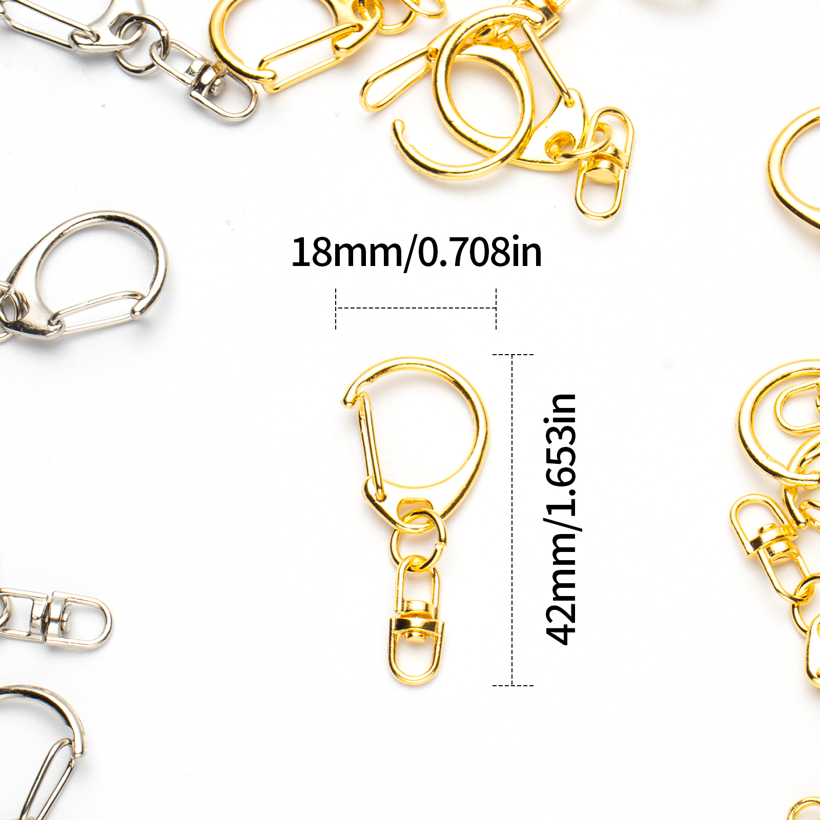 5pcs D Snap Hook Keychain Ring - Jewelry Making Ring Tool avis et prix
