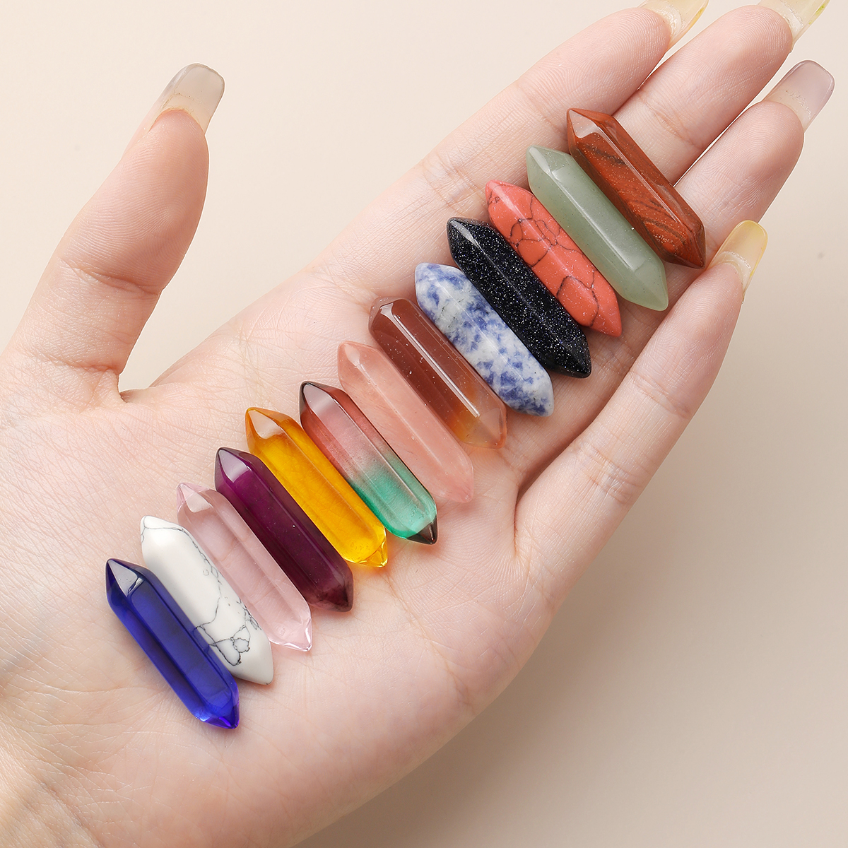 10 Pcs/lot Hexagonal Column Na - Crystal Bead Mix avis et prix