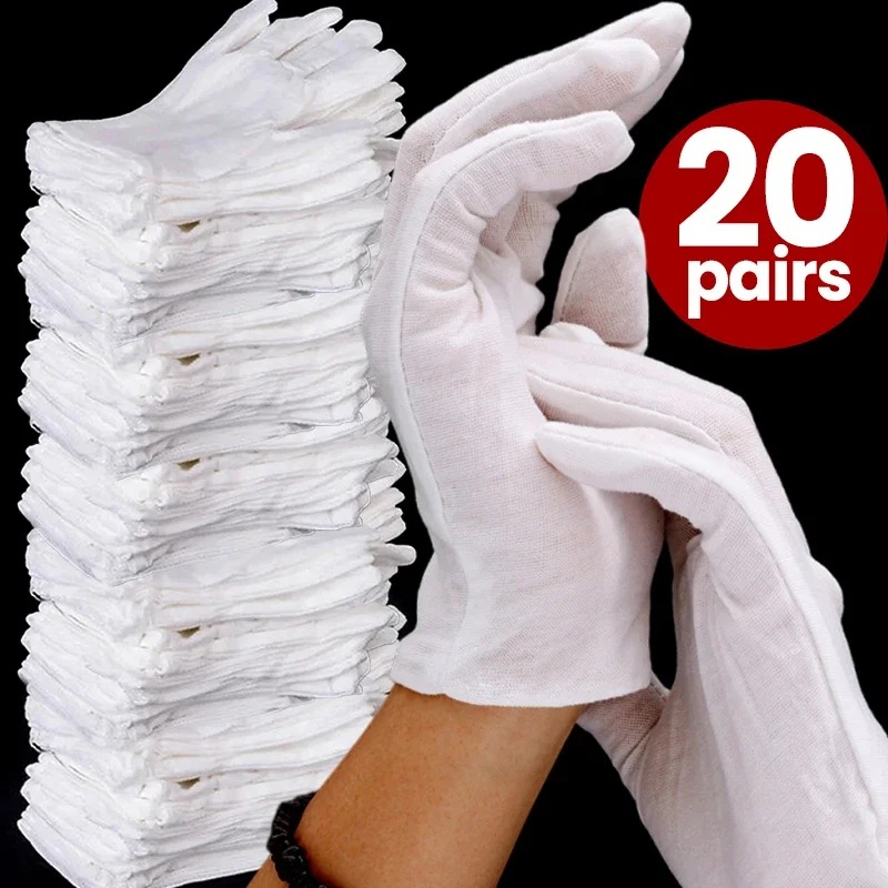 1-20pairs White Cotton Work Gl - Jewelry Making Gloves avis et prix