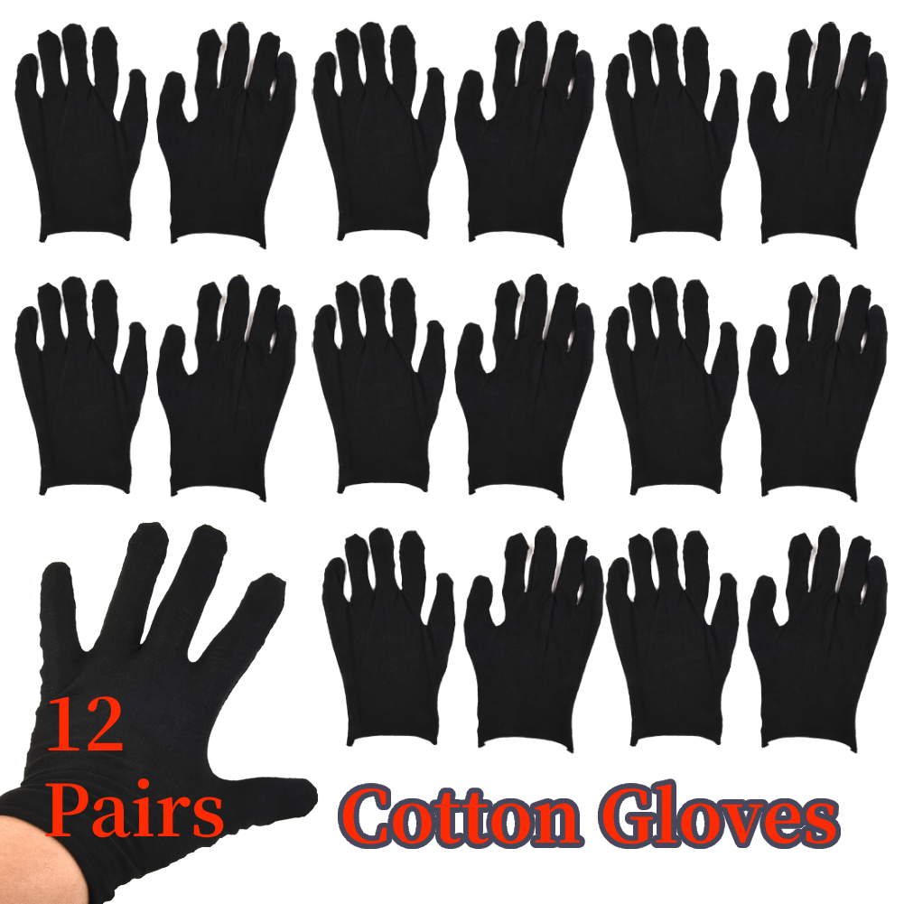 12 Pairs Black Cotton Gloves S - Jewelry Making Gloves avis et prix