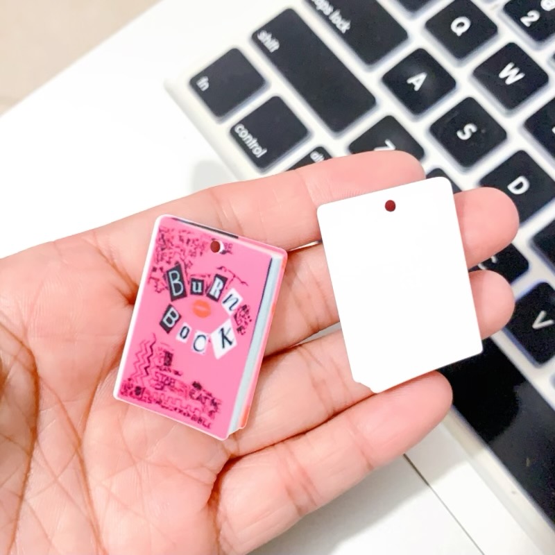 Pink Burn Book Acrylic Pendant - Jewelry Making Books avis et prix