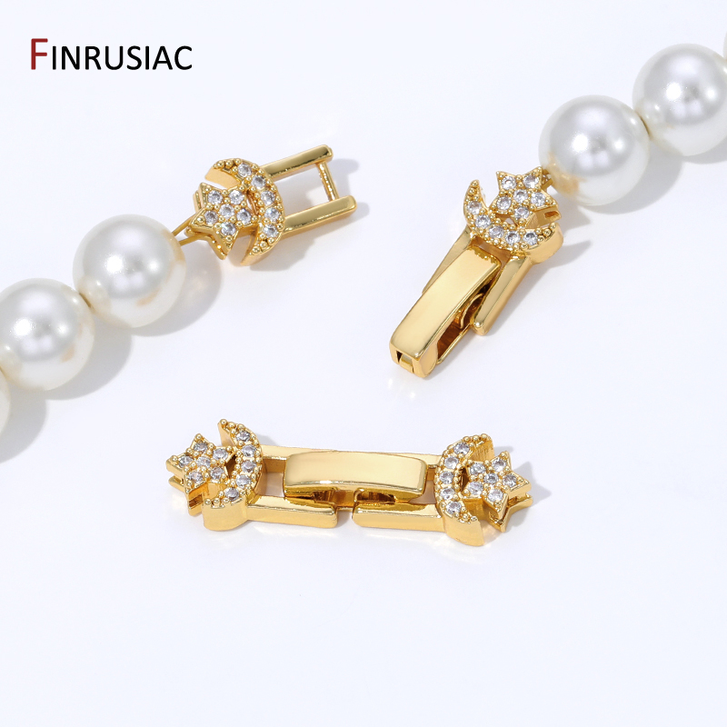 18K Gold Plated Brass Pearl Cl - Jewelry Making Articles avis et prix
