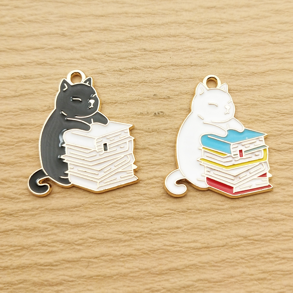 10pcs Book Cat Charm Jewelry A - Jewelry Making Books avis et prix