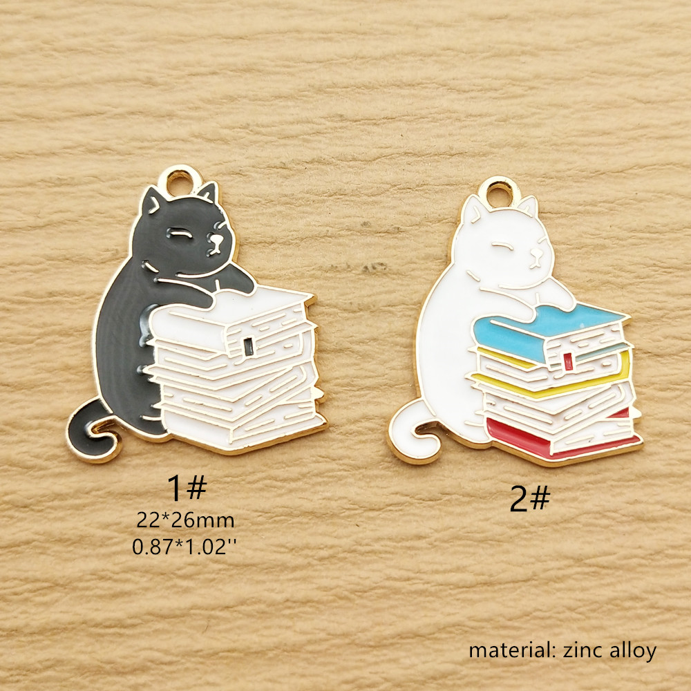 10pcs Book Cat Charm Jewelry A - Jewelry Making Books avis et prix