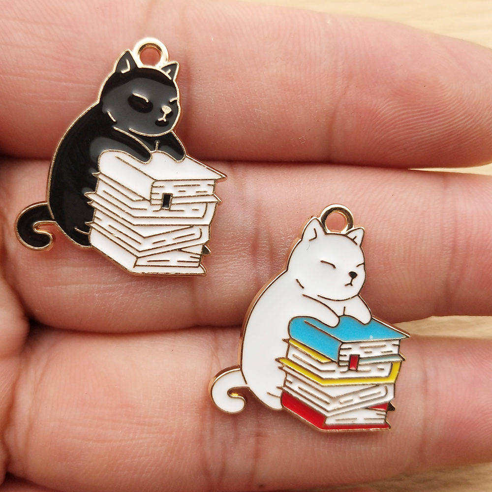 10pcs Book Cat Charm Jewelry A - Jewelry Making Books avis et prix
