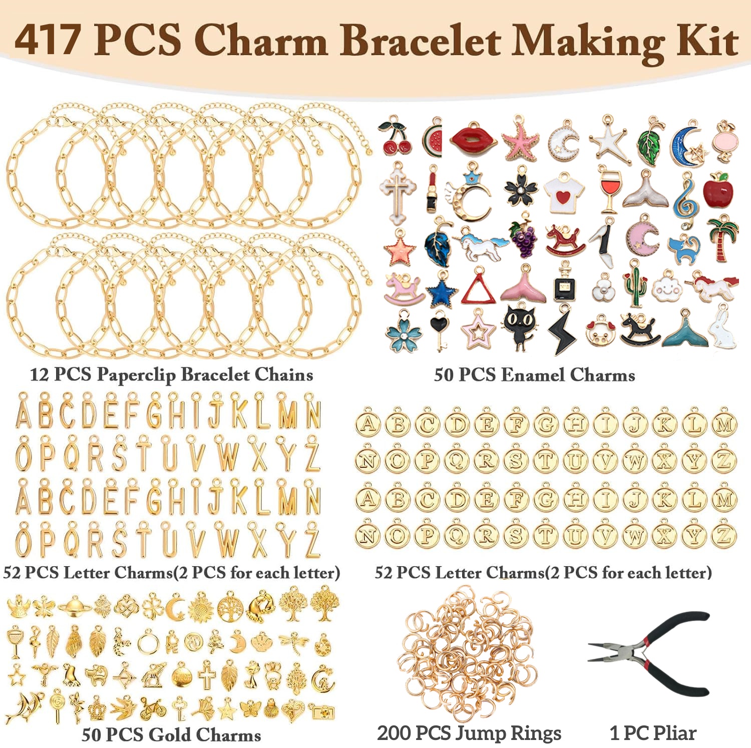 417Pcs Charm Bracelet Making K - Jewelry Making Party For Adults avis et prix