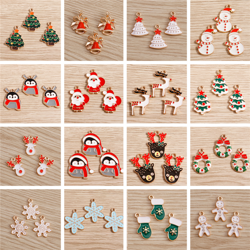 10pcs Cute Christmas Charms En - Jewelry Making Gloves avis et prix