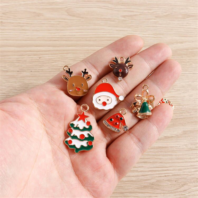 10pcs Cute Christmas Charms En - Jewelry Making Gloves avis et prix