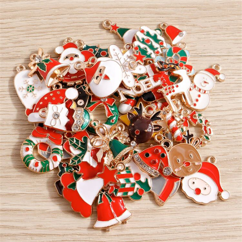 10pcs Cute Christmas Charms En - Jewelry Making Gloves avis et prix