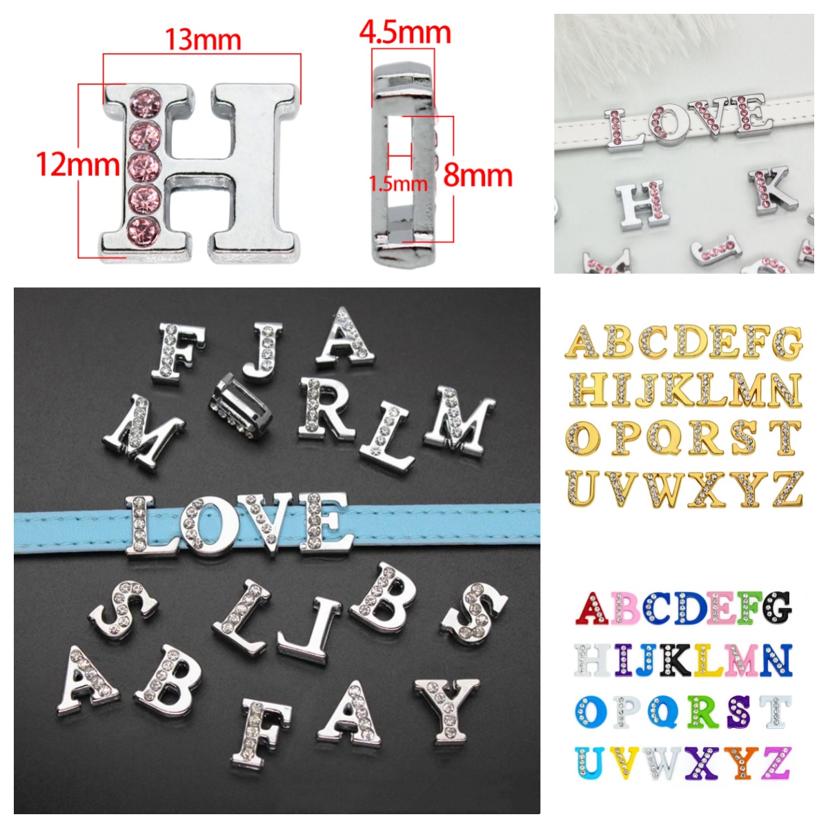 50PC/lot Hole 8MM Slide Letter - Crystal Bead Mix avis et prix