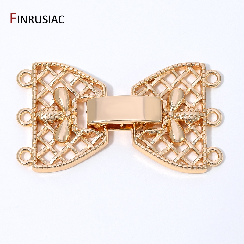14K Gold Plated Brass 3-Row Pe - Jewelry Making Articles avis et prix
