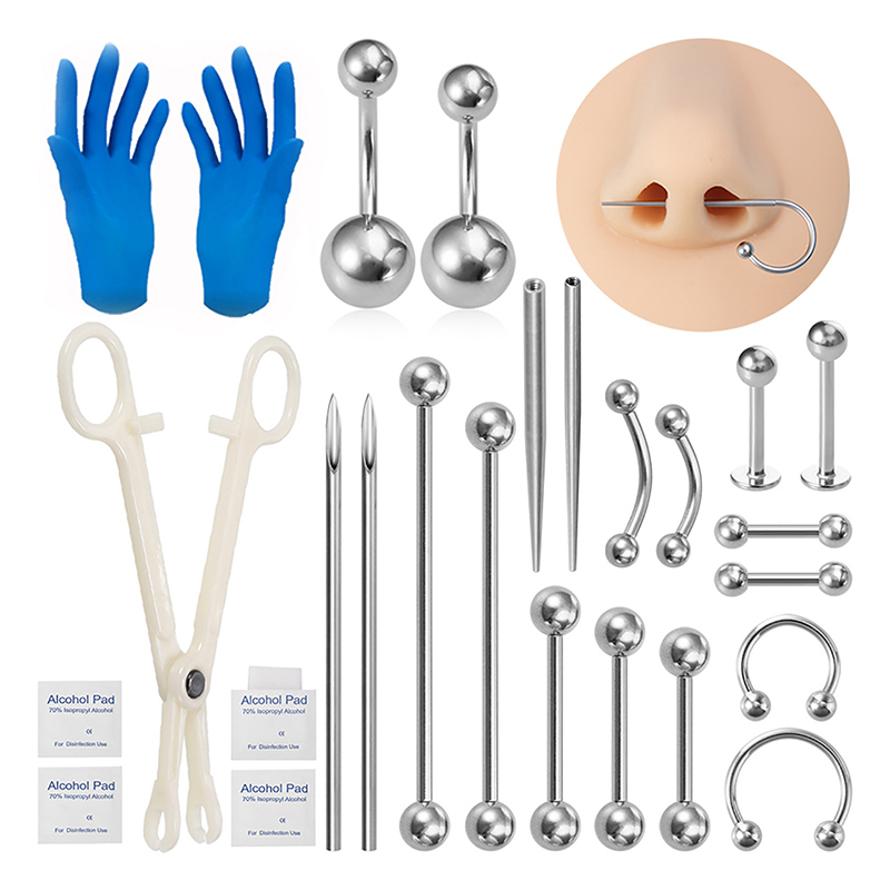 Body Piercing Kit Surgical Ste - Jewelry Making Needle Nose Pliers avis et prix