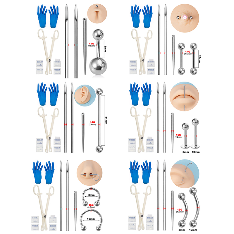 Body Piercing Kit Surgical Ste - Jewelry Making Needle Nose Pliers avis et prix